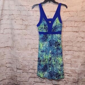 Tek Gear Vibrant Blue and Green Sleeveless Dress M